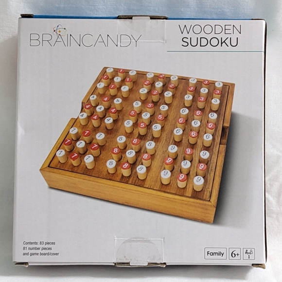 BRAINCANDY Wooden Sudoku Strategy Game, New In Box - Picture 2 of 6